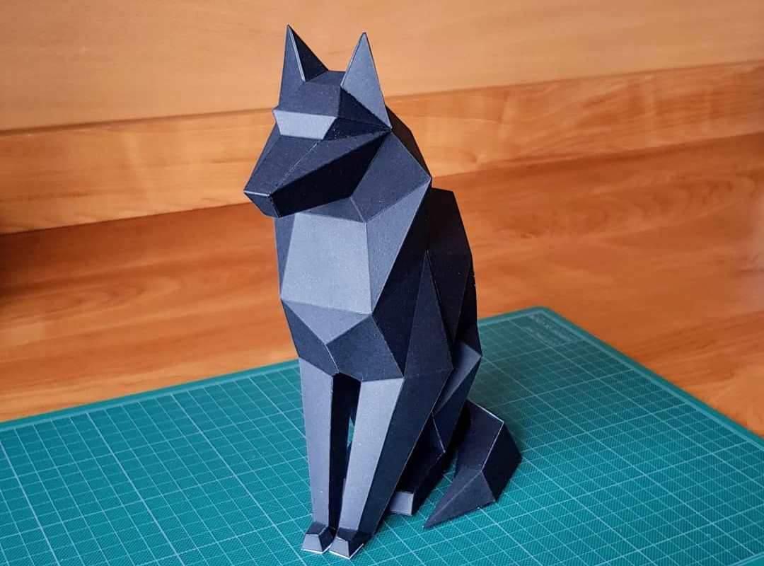 Уроки оригами для детей «Голова волка»