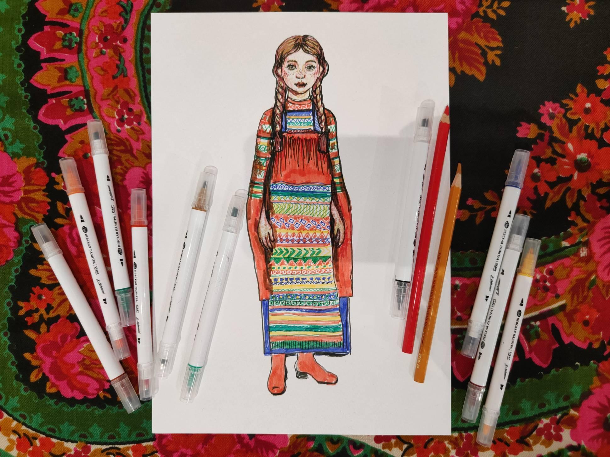 Музейное занятие в выставочном пространстве «Скетчинг. Куклы в народных костюмах»